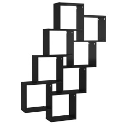 vidaXL Würfelregal Hochglanz-Schwarz 90x15x119 cm Holzwerkstoff