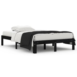 vidaXL Massivholzbett Schwarz 120x190 cm