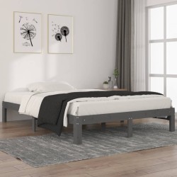 vidaXL Massivholzbett Grau Kiefer 140x200 cm