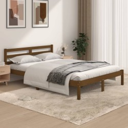 vidaXL Massivholzbett Kiefer 135x190 cm Honigbraun