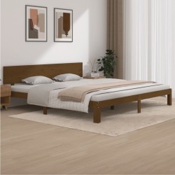 vidaXL Massivholzbett Honigbraun Kiefer 200x200 cm