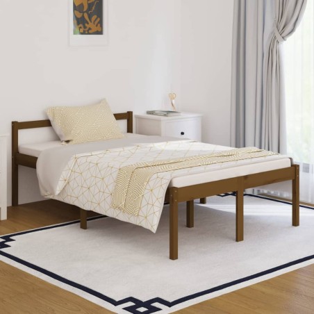 vidaXL Massivholzbett Honigbraun 120x190 cm