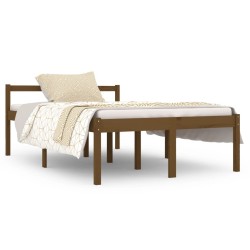 vidaXL Massivholzbett Honigbraun 120x190 cm