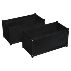 vidaXL Pflanzkübel 2 Stk. Schwarz 100x50x50 cm Massivholz Kiefer