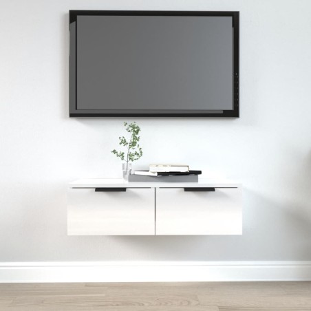 vidaXL Wandschrank Hochglanz-Weiß 68x30x20 cm Holzwerkstoff