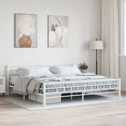 vidaXL Bettgestell Weiß Metall 180×200 cm