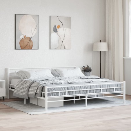 vidaXL Bettgestell Weiß Metall 180×200 cm