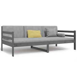 vidaXL Tagesbett Grau 90x190 cm Massivholz Kiefer