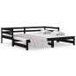 vidaXL Tagesbett Ausziehbar Schwarz 2x(80x200) cm Massivholz Kiefer vidaXL Tagesbett Ausziehbar Schwarz 2x(80x200) cm Massivholz Kiefer