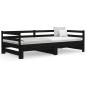 vidaXL Tagesbett Ausziehbar Schwarz 2x(80x200) cm Massivholz Kiefer vidaXL Tagesbett Ausziehbar Schwarz 2x(80x200) cm Massivholz Kiefer