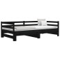 vidaXL Tagesbett Ausziehbar Schwarz 2x(80x200) cm Massivholz Kiefer vidaXL Tagesbett Ausziehbar Schwarz 2x(80x200) cm Massivholz Kiefer