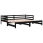vidaXL Tagesbett Ausziehbar Schwarz 2x(80x200) cm Massivholz Kiefer vidaXL Tagesbett Ausziehbar Schwarz 2x(80x200) cm Massivholz Kiefer