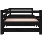 vidaXL Tagesbett Ausziehbar Schwarz 2x(80x200) cm Massivholz Kiefer vidaXL Tagesbett Ausziehbar Schwarz 2x(80x200) cm Massivholz Kiefer