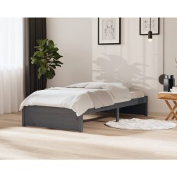 vidaXL Massivholzbett Grau 100x200 cm