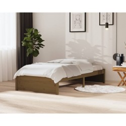 vidaXL Massivholzbett Honigbraun 100x200 cm
