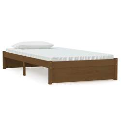 vidaXL Massivholzbett Honigbraun 100x200 cm