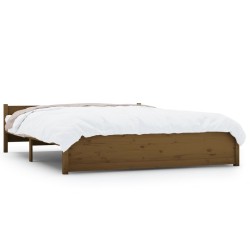 vidaXL Massivholzbett Honigbraun 140x190 cm