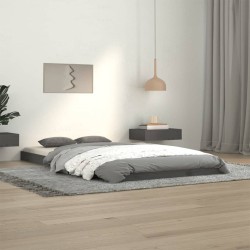 vidaXL Massivholzbett Grau 100x200 cm Kiefer