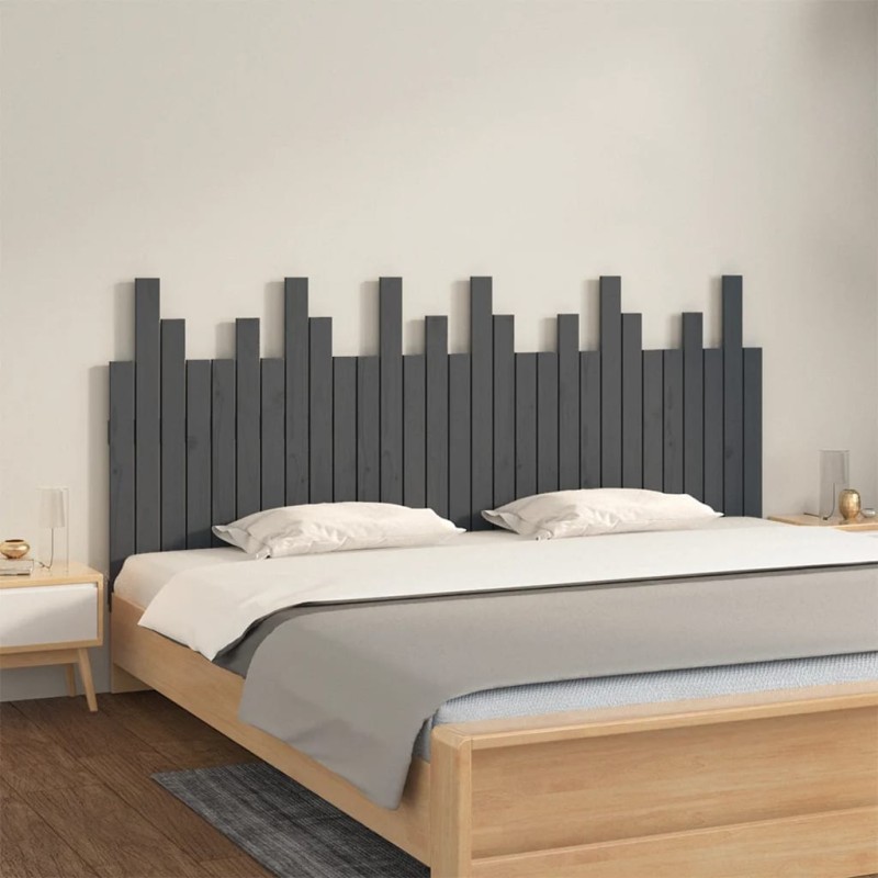 vidaXL Wand-Kopfteil Grau 185x3x80 cm Massivholz Kiefer vidaXL Wand-Kopfteil Grau 185x3x80 cm Massivholz Kiefer