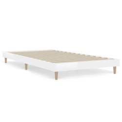 vidaXL Bettgestell Hochglanz-Weiß 100x200 cm Holzwerkstoff