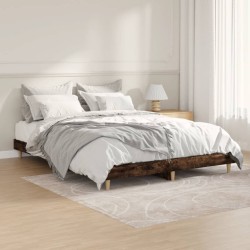 vidaXL Bettgestell Räuchereiche 140x190 cm Holzwerkstoff