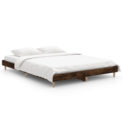 vidaXL Bettgestell Räuchereiche 140x190 cm Holzwerkstoff