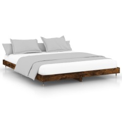 vidaXL Bettgestell Räuchereiche 200x200 cm Holzwerkstoff