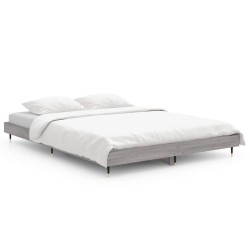 vidaXL Bettgestell Grau Sonoma 140x190 cm Holzwerkstoff