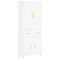 Highboard Weiß 69,5x34x180 cm Holzwerkstoff