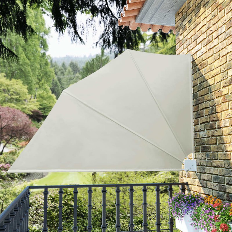 vidaXL Faltbarer Balkonfächer Creme 160×240 cm vidaXL Faltbarer Balkonfächer Creme 160×240 cm