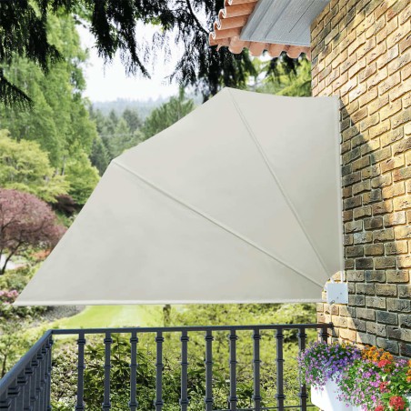vidaXL Faltbarer Balkonfächer Creme 160×240 cm