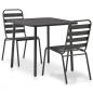 vidaXL 3-tlg. Bistro-Set Stahl Dunkelgrau vidaXL 3-tlg. Bistro-Set Stahl Dunkelgrau