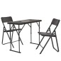 vidaXL 3-tlg. Bistro-Set Klappbar HDPE Braun Rattanoptik vidaXL 3-tlg. Bistro-Set Klappbar HDPE Braun Rattanoptik