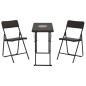 vidaXL 3-tlg. Bistro-Set Klappbar HDPE Braun Rattanoptik vidaXL 3-tlg. Bistro-Set Klappbar HDPE Braun Rattanoptik
