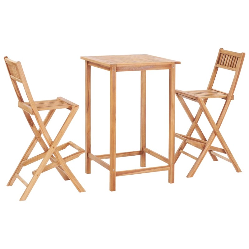 vidaXL 3-tlg. Bar-Set Teak Massivholz vidaXL 3-tlg. Bar-Set Teak Massivholz