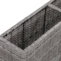Garten-Hochbeet mit 2 Töpfen 90 x 20 x 40 cm Poly Rattan Grau Garten-Hochbeet mit 2 Töpfen 90 x 20 x 40 cm Poly Rattan Grau