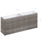 Garten-Hochbeet mit 2 Töpfen 90 x 20 x 40 cm Poly Rattan Grau Garten-Hochbeet mit 2 Töpfen 90 x 20 x 40 cm Poly Rattan Grau