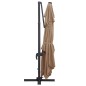 vidaXL Ampelschirm mit LED-Leuchten und Aluminium-Mast 400x300cm Taupe