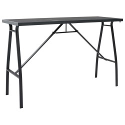 vidaXL Garten-Bartisch Schwarz 180×60×110 cm Hartglas