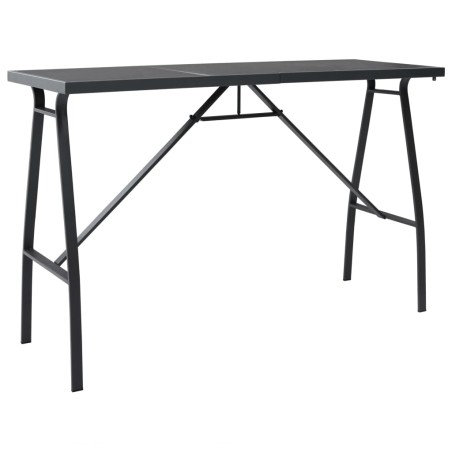 vidaXL Garten-Bartisch Schwarz 180×60×110 cm Hartglas