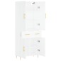 Highboard Weiß 69,5x34x180 cm Holzwerkstoff Highboard Weiß 69,5x34x180 cm Holzwerkstoff