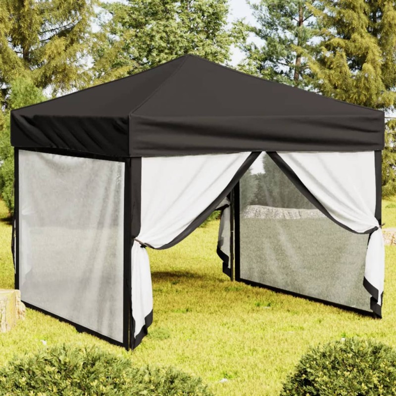 vidaXL Partyzelt Faltbar mit Seitenwänden Schwarz 3x3 m vidaXL Partyzelt Faltbar mit Seitenwänden Schwarz 3x3 m