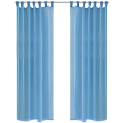 2 x Transparente Gardine Fertiggardine 140 x 245 cm türkis