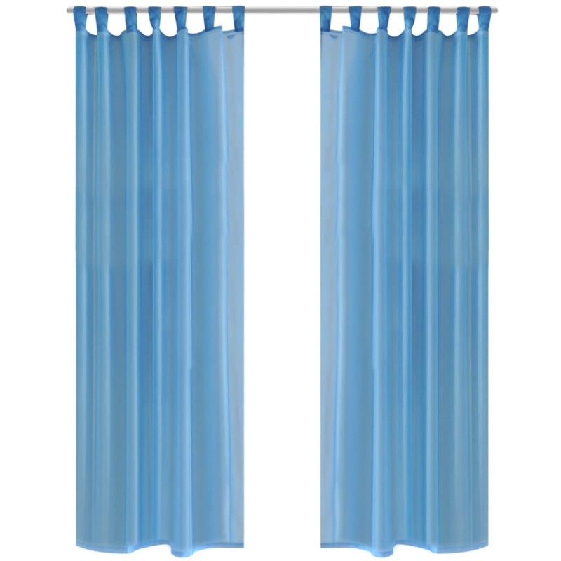 2 x Transparente Gardine Fertiggardine 140 x 245 cm türkis 2 x Transparente Gardine Fertiggardine 140 x 245 cm türkis