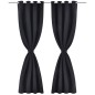 Verdunkelungs-Vorhänge mit Metallringen 135 x 245 cm Schwarz blackout Verdunkelungs-Vorhänge mit Metallringen 135 x 245 cm Schwarz blackout