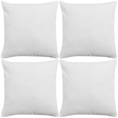 vidaXL Kissenbezüge 4 Stk. Leinenoptik Weiß 40x40 cm
