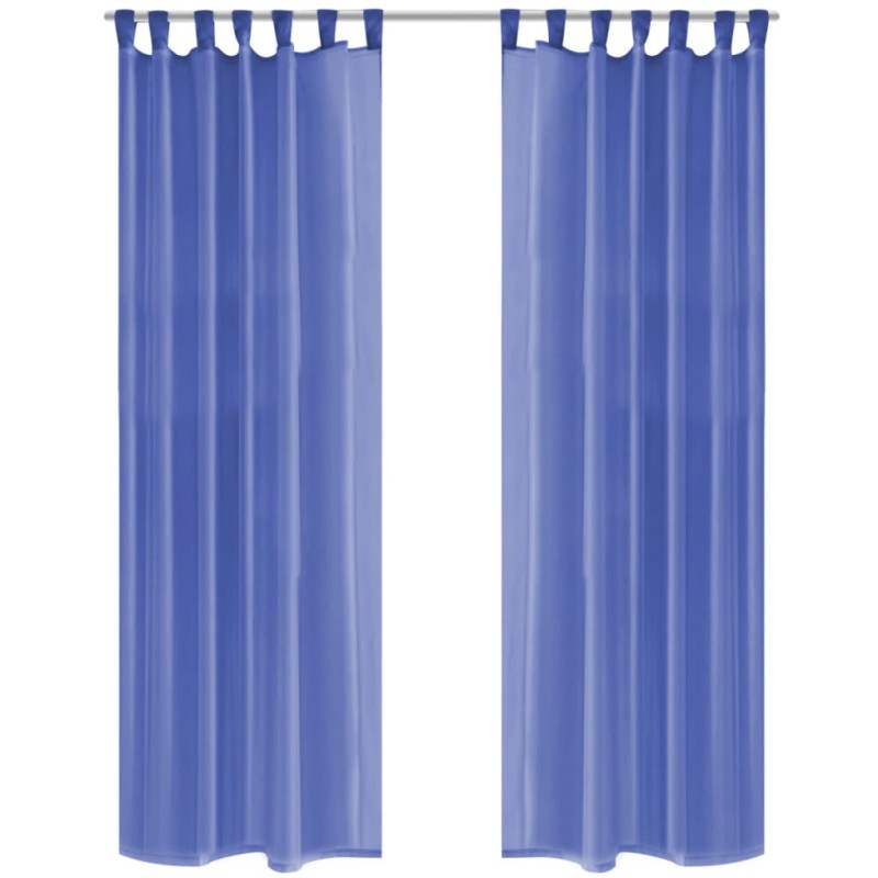 vidaXL Voile-Gardinen 2 Stk. 140 x 175 cm Königsblau vidaXL Voile-Gardinen 2 Stk. 140 x 175 cm Königsblau