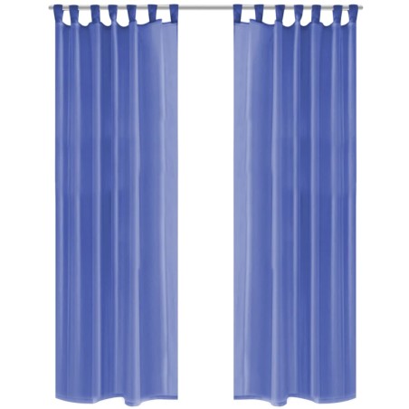 vidaXL Voile-Gardinen 2 Stk. 140 x 175 cm Königsblau