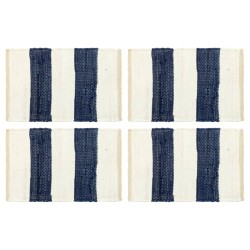 vidaXL Tischsets 4 Stk. Chindi Gestreift Blau und Weiß 30 x 45 cm