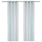 vidaXL Vorhänge mit Metallösen 2 Stk Baumwolle 140x225cm Blau Streifen vidaXL Vorhänge mit Metallösen 2 Stk Baumwolle 140x225cm Blau Streifen
